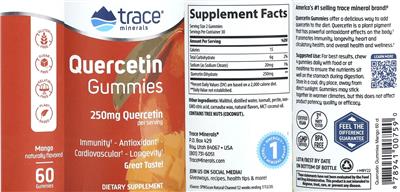 Quercetin Gummies 250 mg Mango label