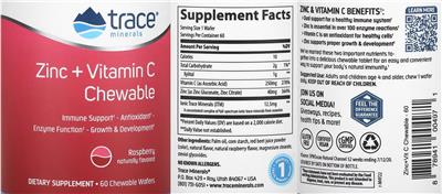 Zinc + Vitamin C Chewable Raspberry label