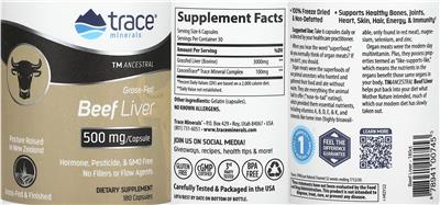 Grass-Fed Beef Liver 500 mg label