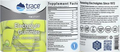 Electrolyte Stamina Gummies 263 mg Lemon Lime  label