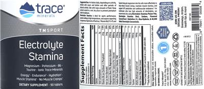 Electrolyte Stamina label