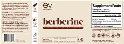Berberine 1200 mg label