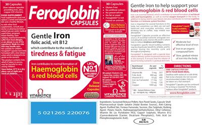 Feroglobin Capsules label