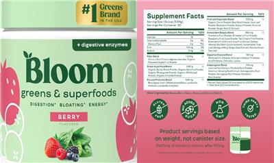 Greens & Superfoods Berry label