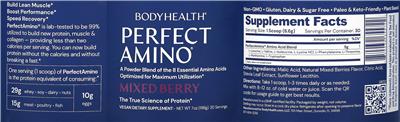 Perfect Amino Mixed Berry label