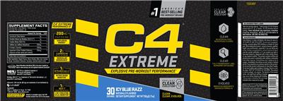 C4 Extreme Icy Blue Razz label
