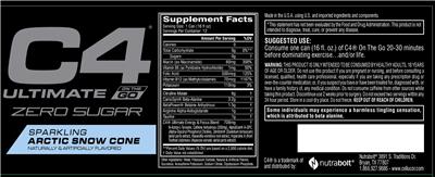 C4 Ultimate On The Go Sparkling Arctic Snow Cone label