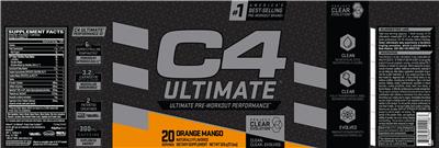 C4 Ultimate Orange Mango label