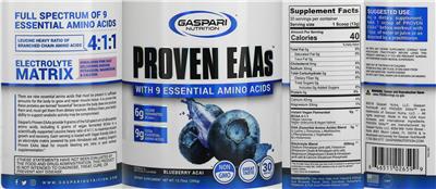 Proven EAAs Blueberry Acai label