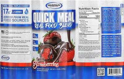 Quick Meal Chocolate Covered Strawberries label