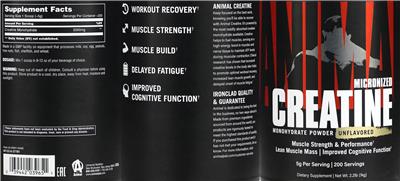Animal Micronized Creatine Unflavored label