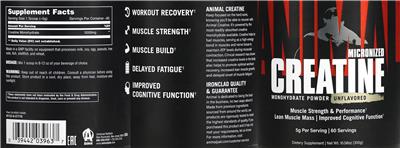 Animal Micronized Creatine Unflavored label