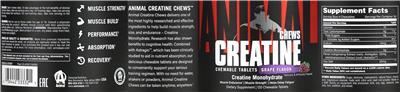 Animal Creatine Chews Grape Flavor label