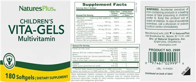 Children's Vita-Gels Multivitamin label