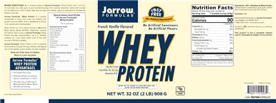Whey Protein French Vanilla Flavored label