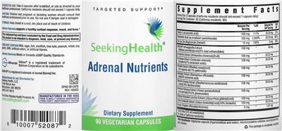 Adrenal Nutrients label