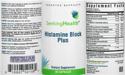 Histamine Block Plus label