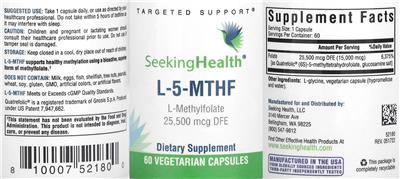 L-5-MTHF 25,500 mcg DFE label