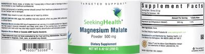 Magnesium Malate 500 mg label