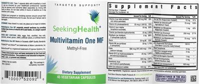 Multivitamin One MF label