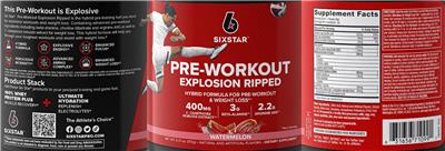 Pre-Workout Explosion Ripped Watermelon label