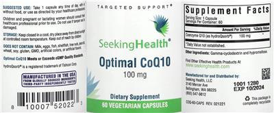 Optimal CoQ10 100 mg label