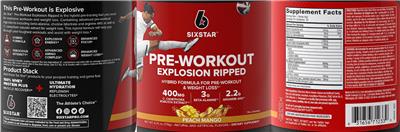 Pre-Workout Explosion Ripped Peach Mango label