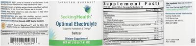 Optimal Electrolyte Seltzer label