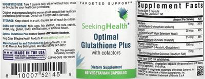 Optimal Glutathione Plus with Cofactors label