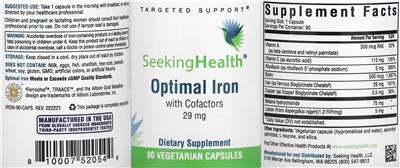 Optimal Iron 29 mg with Cofactors label