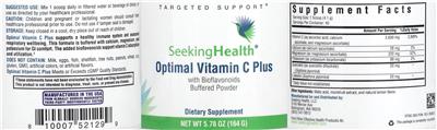 Optimal Vitamin C Plus label