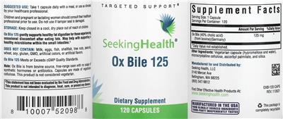 Ox Bile 125 label