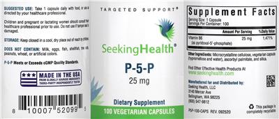 P-5-P 25 mg label