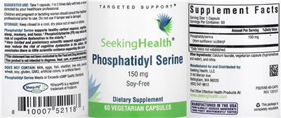 Phosphatidyl Serine 150 mg label