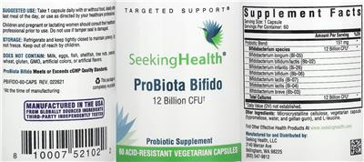 ProBiota Bifido 12 Billion CFU label
