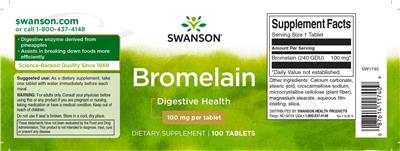 Bromelain 100 mg label