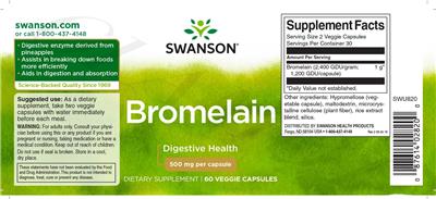 Bromelain 500 mg label