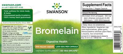 Bromelain 500 mg label