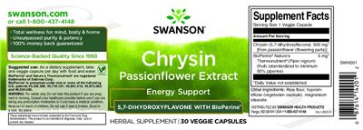 Chrysin Passionflower Extract label