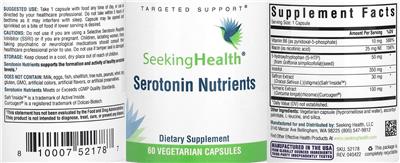 Serotonin Nutrients label
