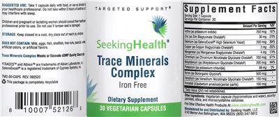 Trace Minerals Complex label