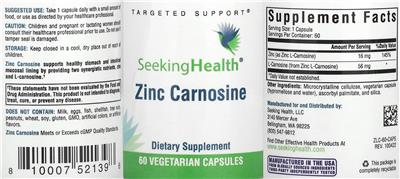 Zinc Carnosine label