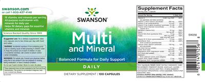 Multi and Mineral label