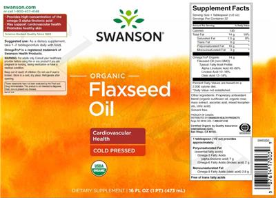 Organic Flaxseed Oil label