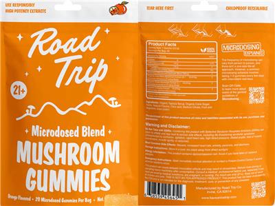 Mushroom Gummies Orange Flavored label