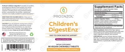 Children's DigestEnz Natural Mixed Berry label
