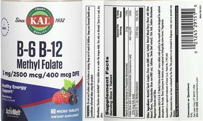 B-6 B-12 Methyl Folate Mixed Berry label