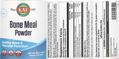 Bone Meal Powder label