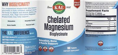 Chelated Magnesium Bisglycinate label