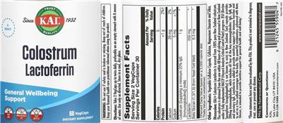 Colostrum Lactoferrin label